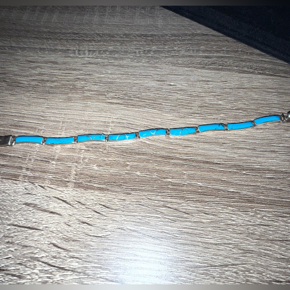Sterling and turquoise link bracelet